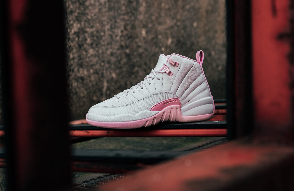 jordan 12 pink and black womens