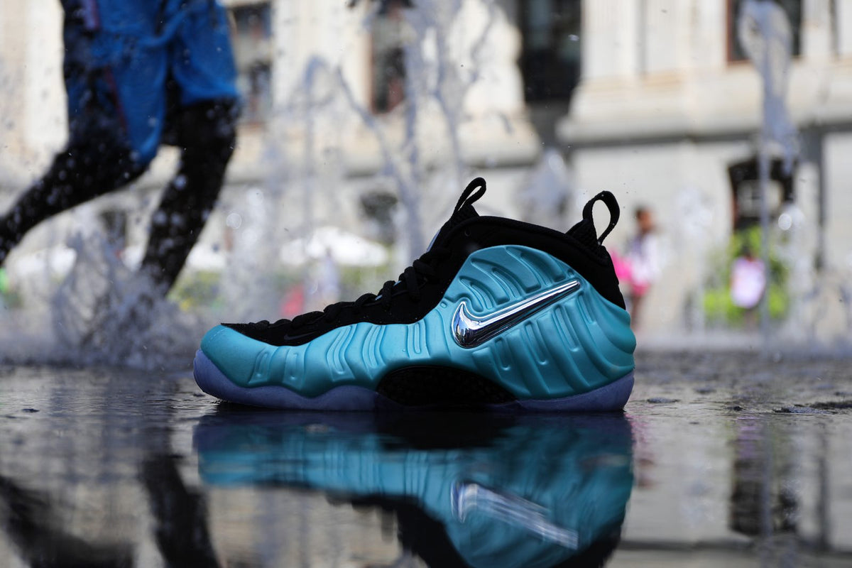 Nike foamposite island green on feet Clearance