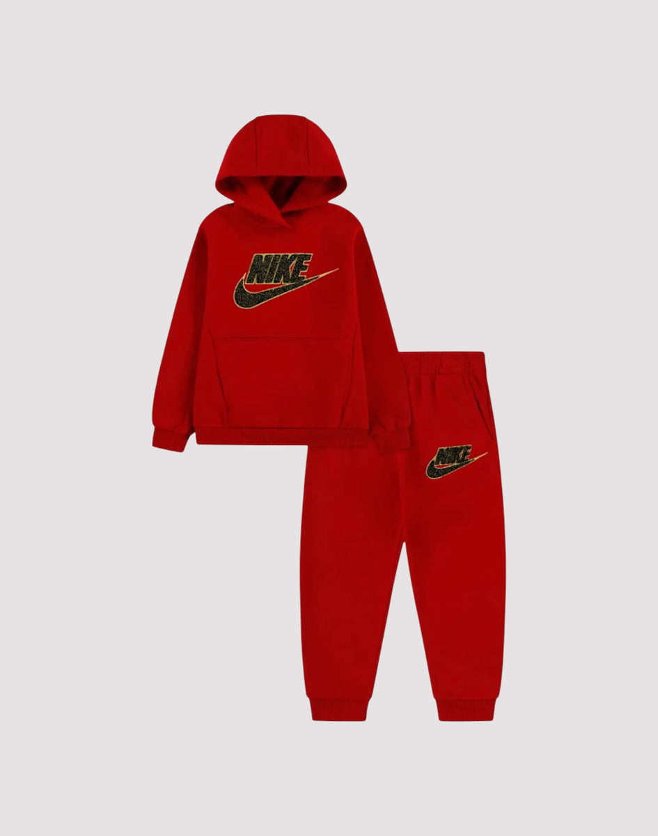 red nike hoodie and pants