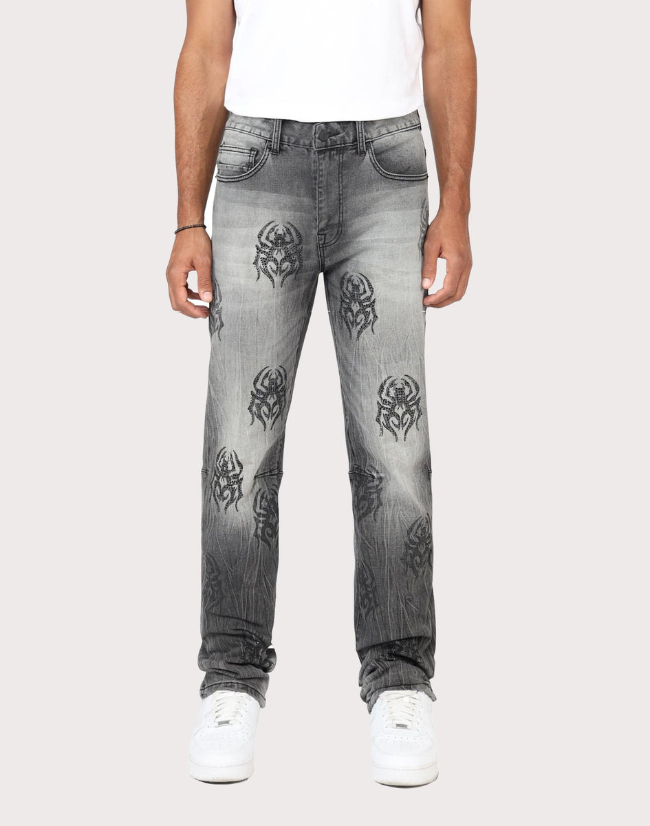 Grindhouse Straight Fit Spider Rhinestone Jeans – DTLR