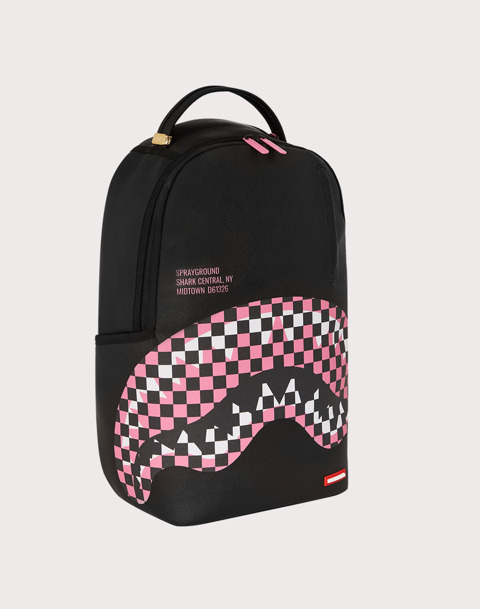 Zaino Sprayground Shark Central Midtown – Grigio Scacchi Breakup Check, Borsa Scuola Unisex - Foto 3