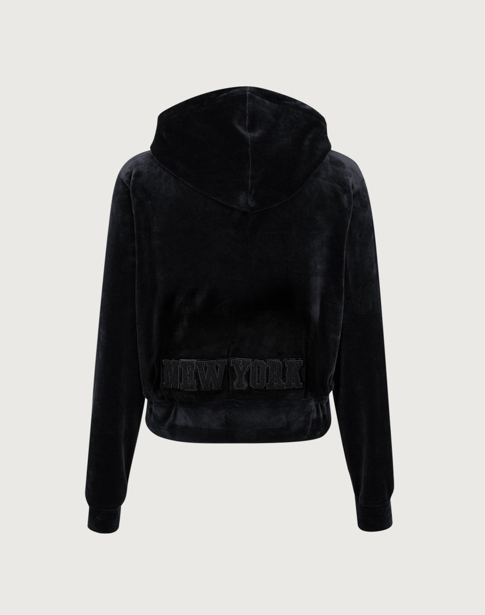 Pro Standard NBA New York Knicks Triple Black Velour Zip Hoodie – DTLR