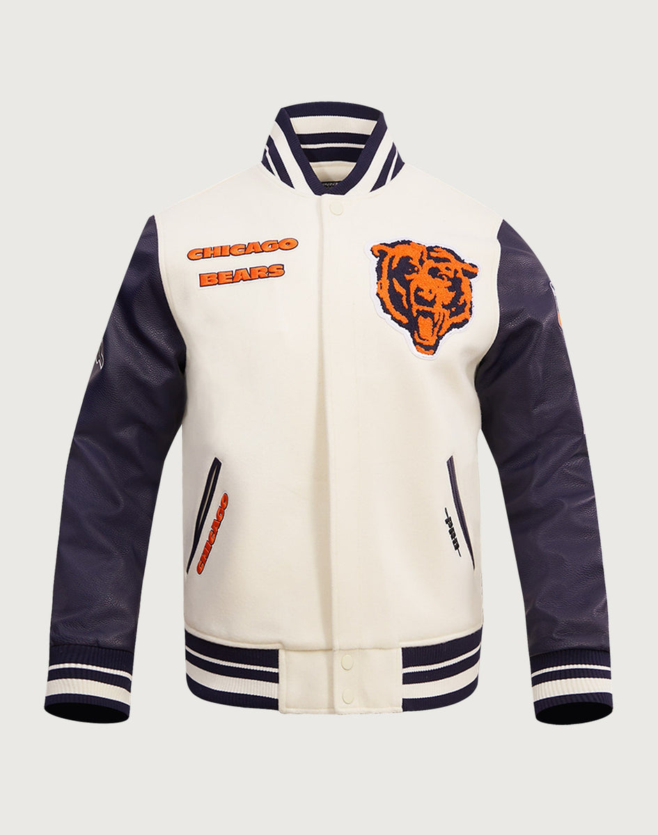 NFL Bears レザージャケット Men's Jeff Hamilton Black Chicago Bears Leather Full-Snap Jacket