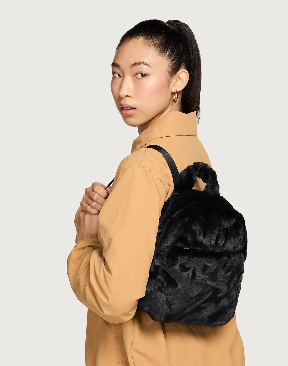 Nike Sportswear Futura Black Faux Fur Mini Backpack
