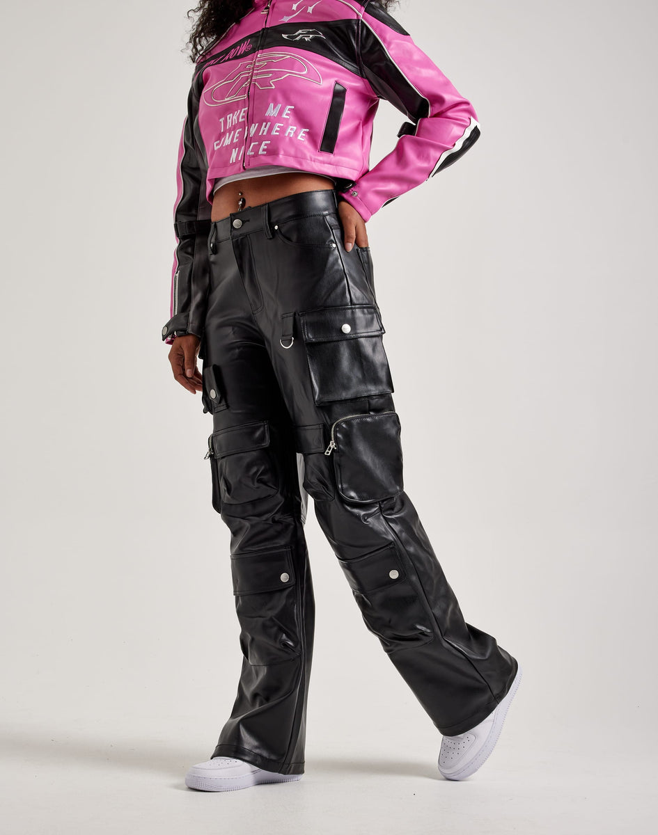 First Row Wide Leather Cargo Pants – DTLR