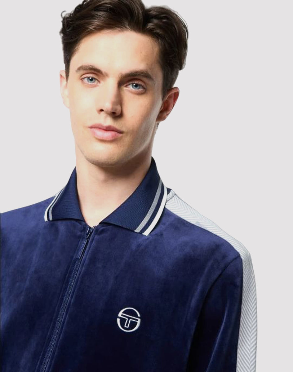 Sergio Tacchini Maglia Velour Track Jacket - Maritime Blue
