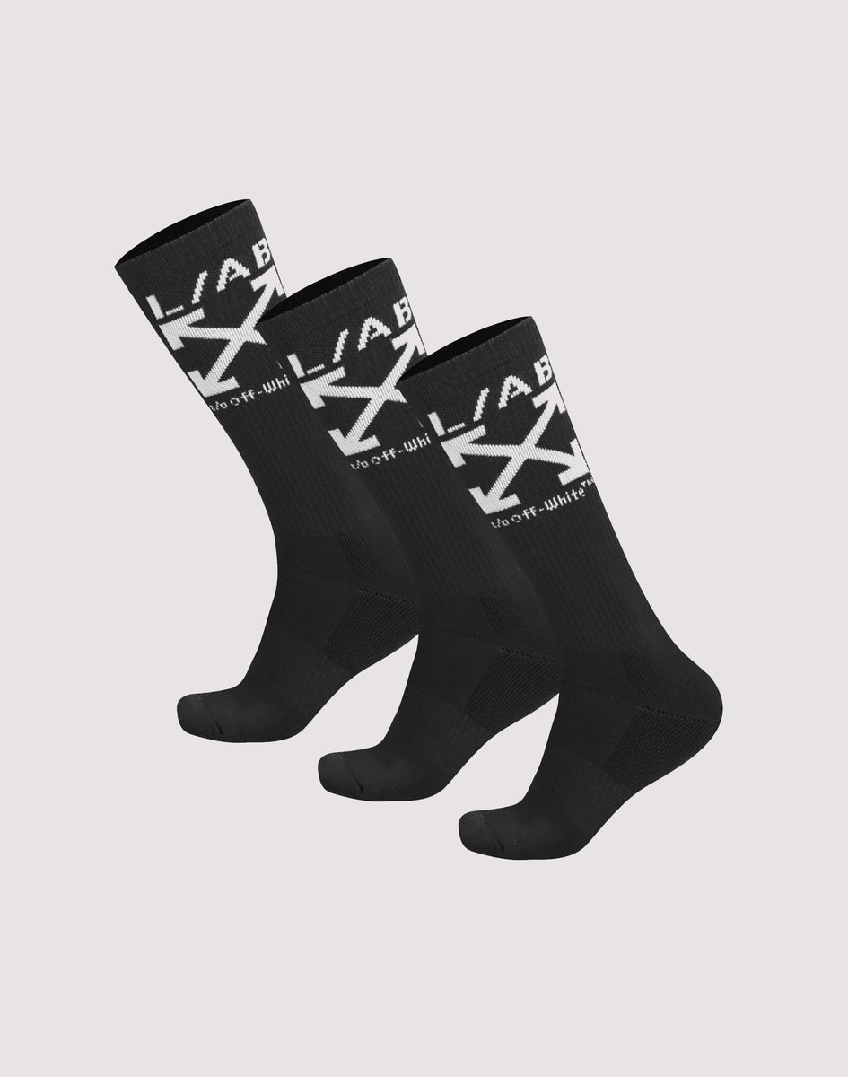 Off-White L/AB Logo Crew Socks 3-Pack – DTLR