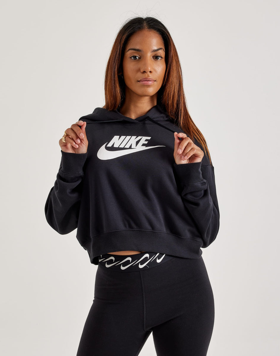 cropped black nike hoodie