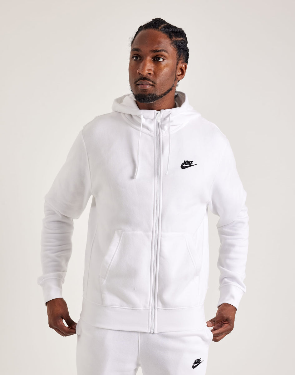 white nike zip up hoodie