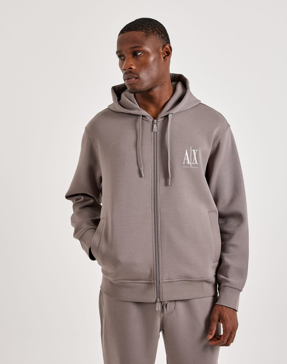 Armani Exchange Updated Icon Logo Fleece Full-Zip Hoodie – DTLR
