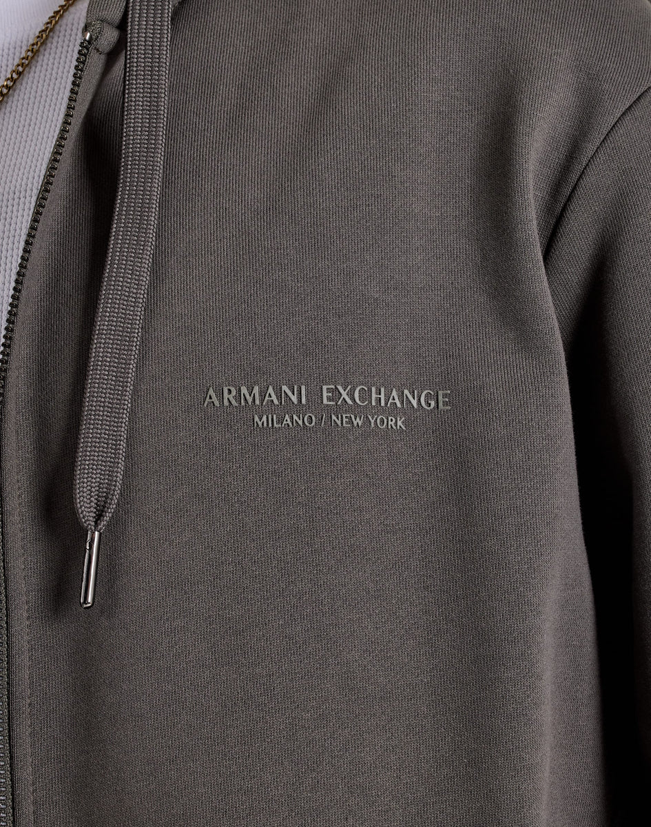 Armani Exchange Updated Milano Logo Fleece Full-Zip Hoodie – DTLR