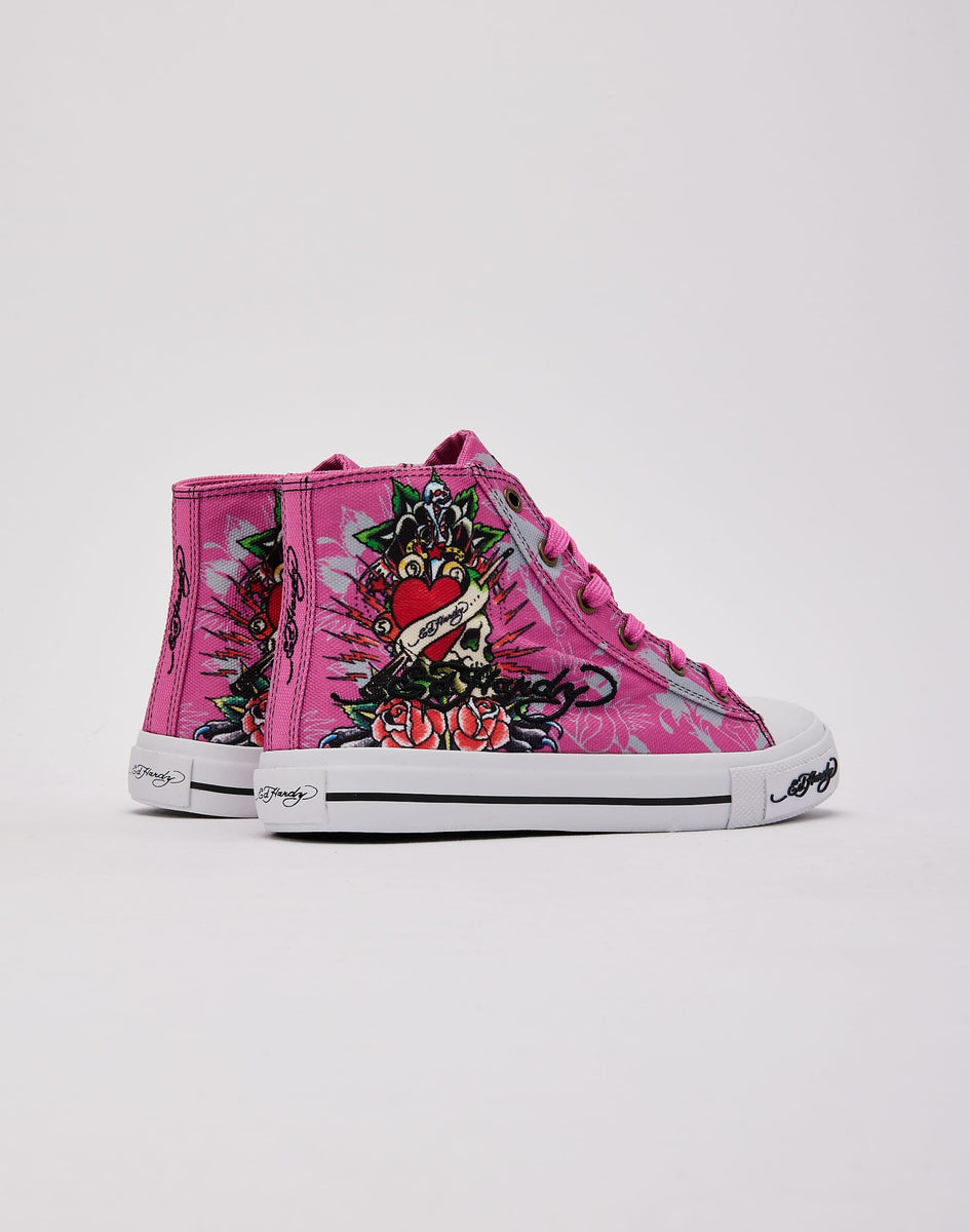 Ed Hardy ピンク タンクトップ スカル Ed Hardy Flower Skull Pink Crop Zip Hoodie | Zumiez