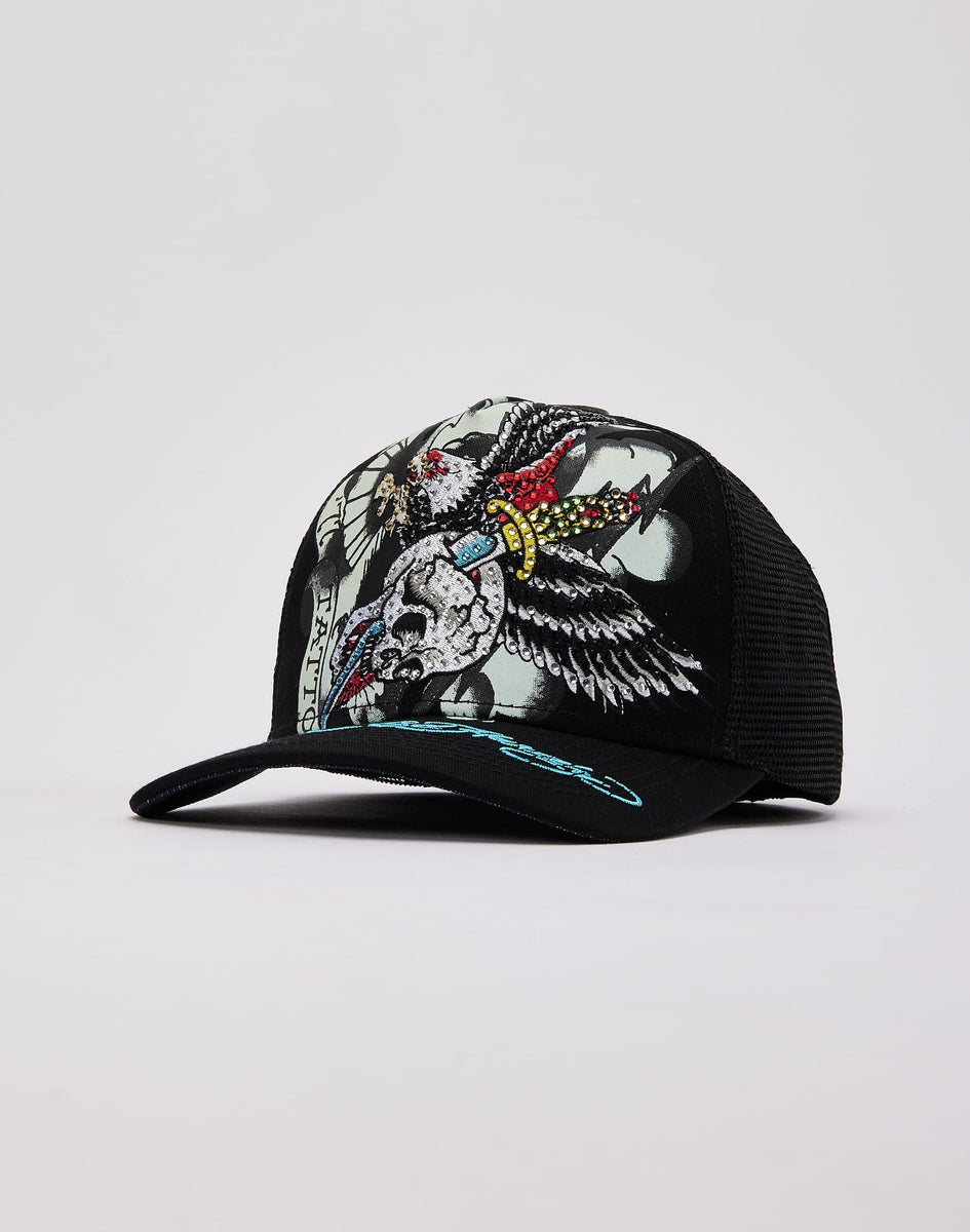 Rhinestone Embellished Football Helmet Trucker Hat - Black & Tan Leopard Football Black & White Trucker Hat – Southern Bliss  main image 2