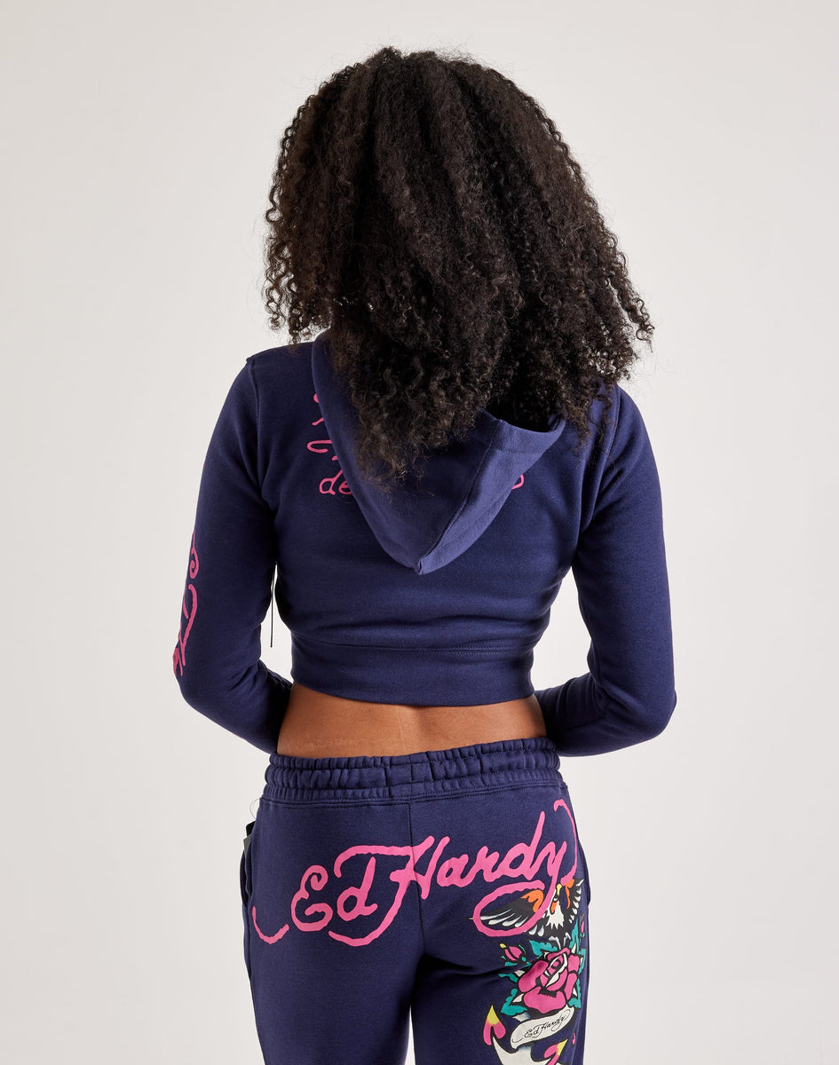 Ed Hardy Eagle Rose Full-Zip Fleece Hoodie – DTLR