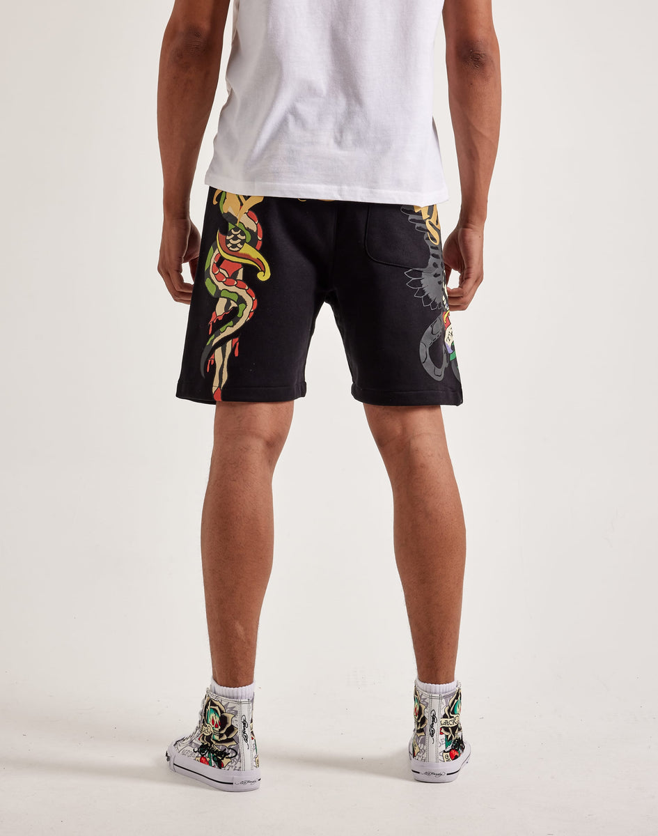 Ed Hardy Dagger Rose Fleece Shorts – DTLR