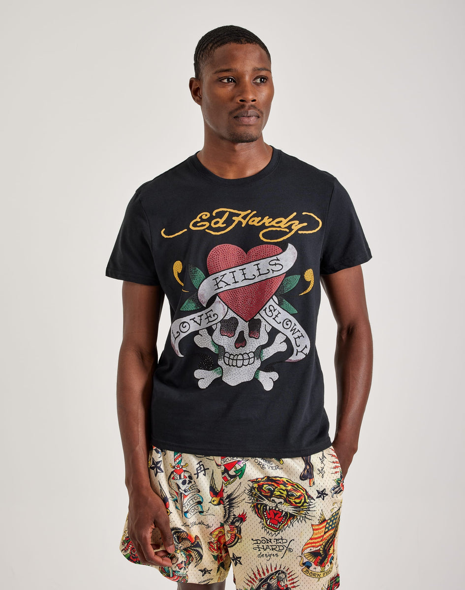 Ed Hardy Rhinestone Skull Tee – DTLR