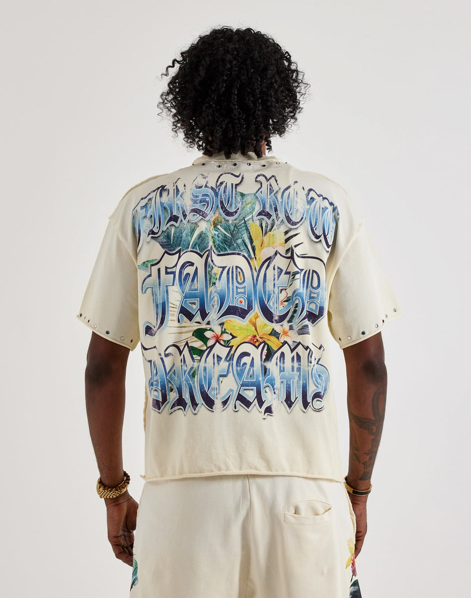 First Row Cropped Lost Utopia Rhinestone Tee – DTLR