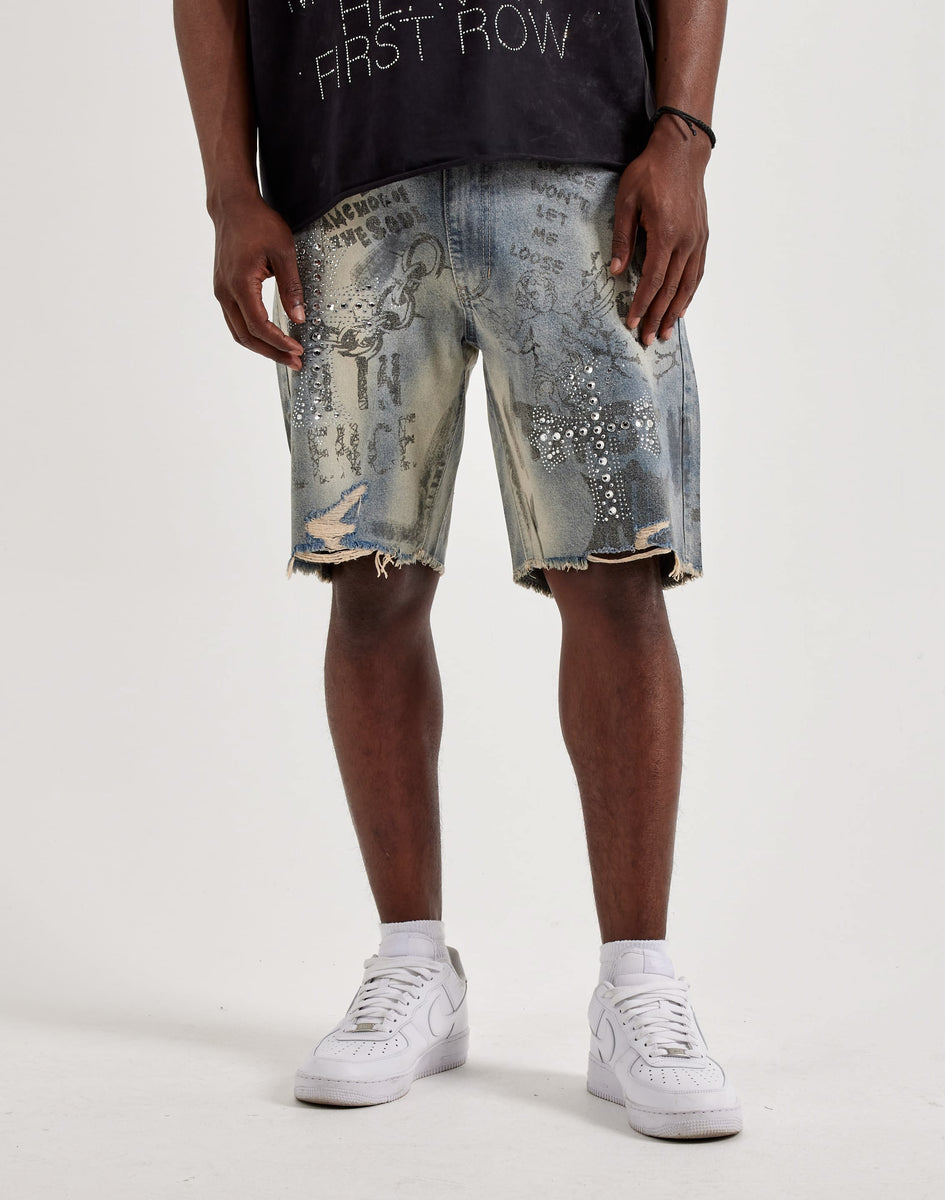 First Row Forever Silence Distressed Denim Shorts – DTLR