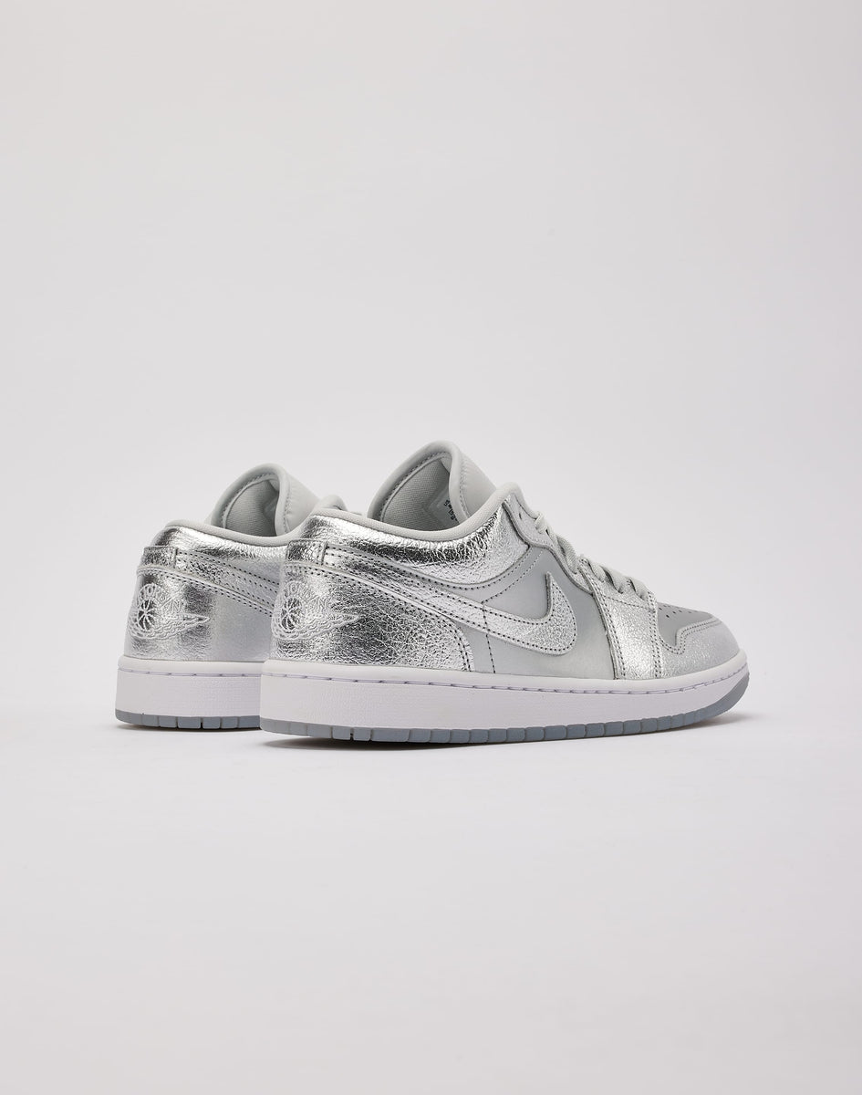 white jordans silver glitter