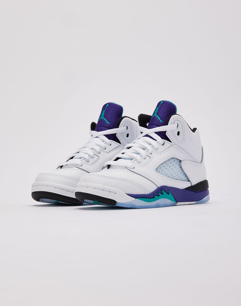 jordan retro 5 purple and white