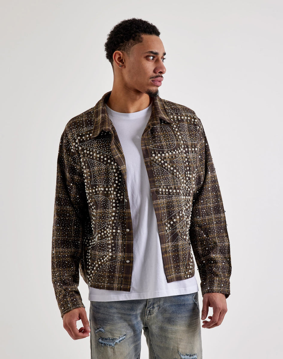 KINDRED CLOTHING Studded Plaid Cropped Shirt Jacket – DTLR