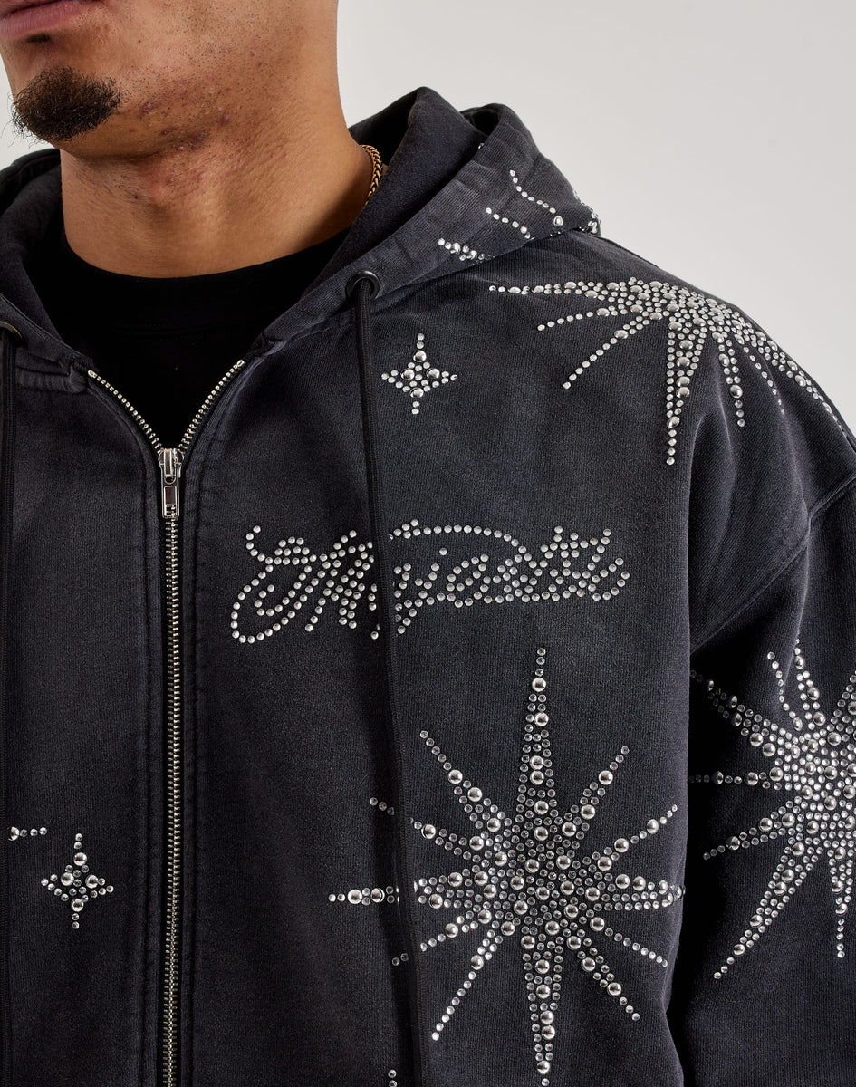 Majestik Star Full-Zip Rhinestone Fleece Hoodie – DTLR