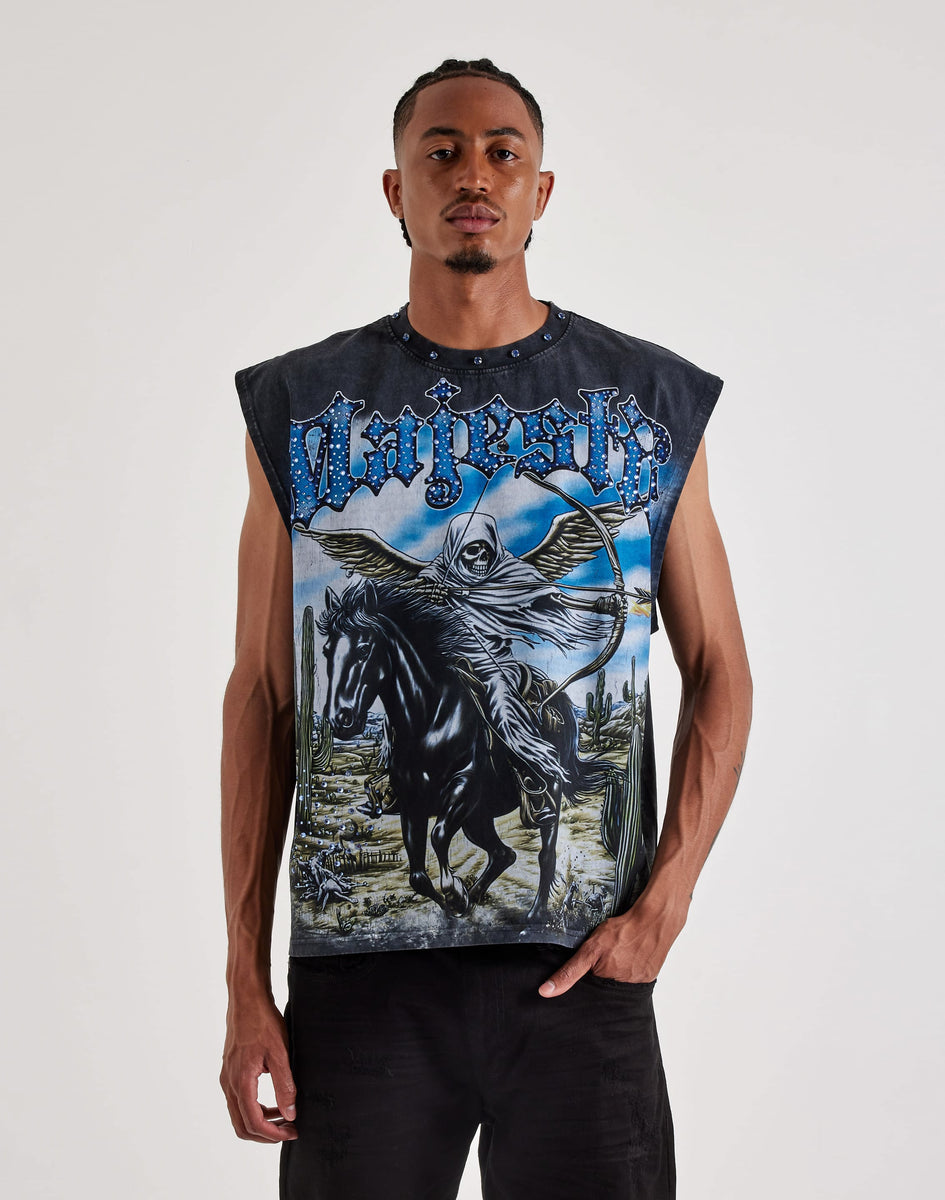 Majestik Run Free Rhinestone Sleeveless Tee – DTLR