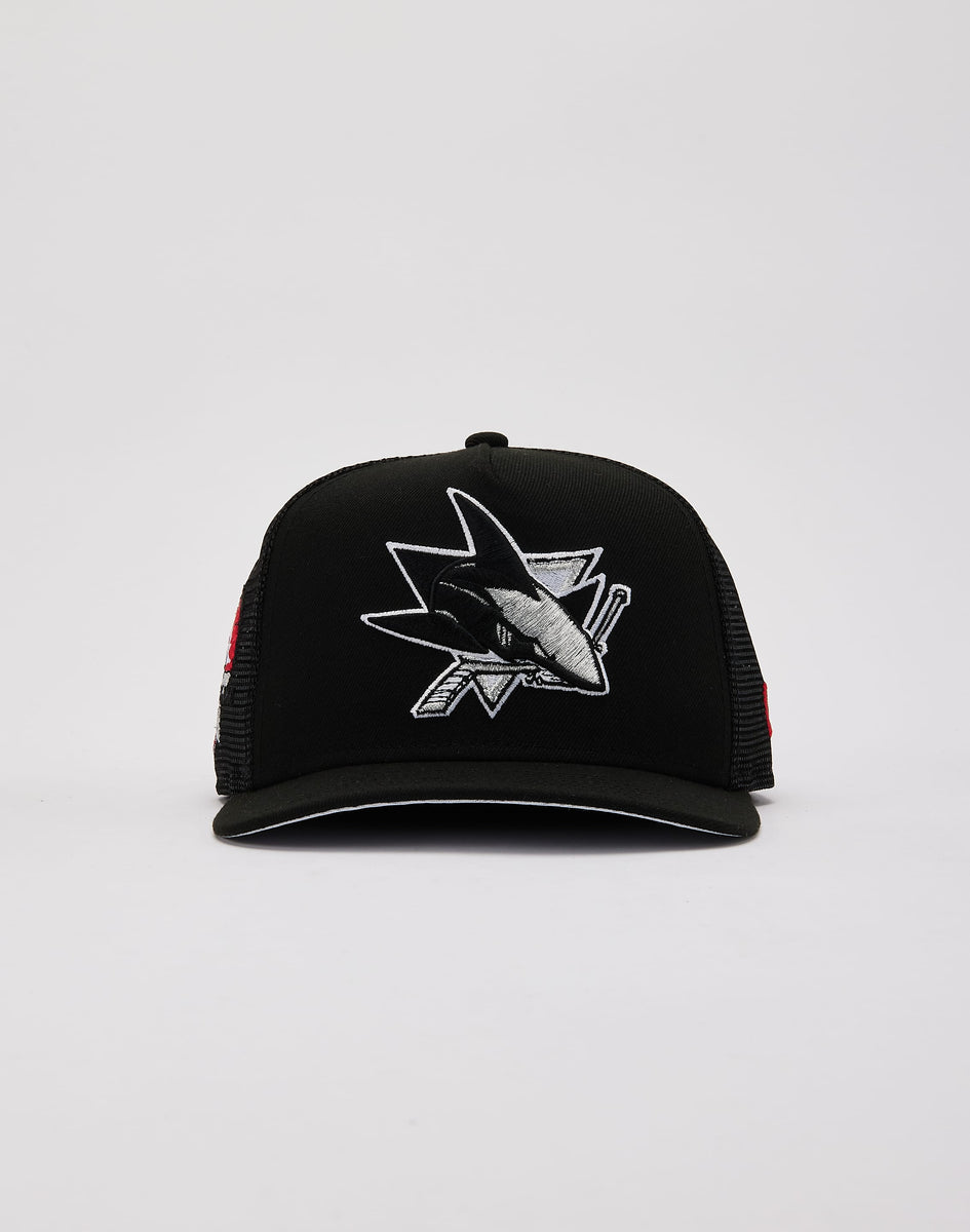 Casquette San Jose Sharks - Logo Requin Noir - Snapback Réglable - Neuve - NHL Officielle