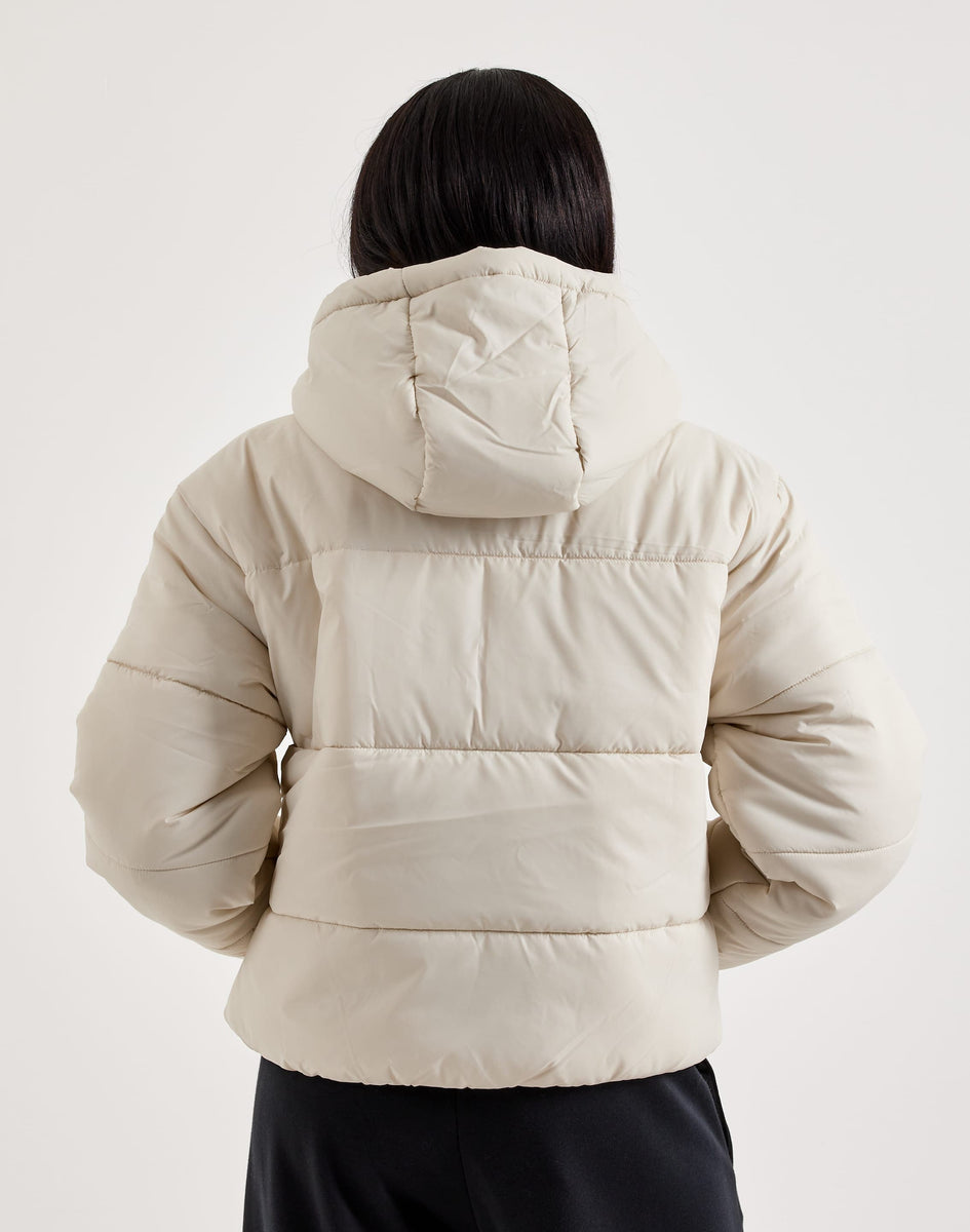 nike patent padded jacket in cream