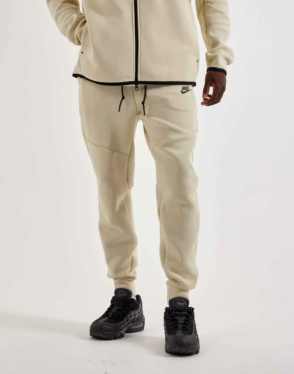 beige tech fleece pants