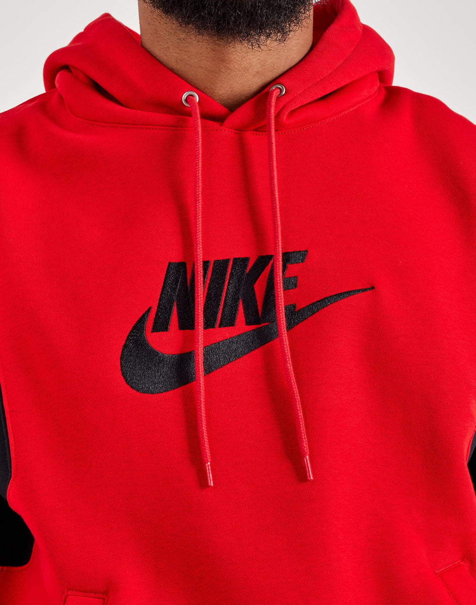 red nike hoodie black logo
