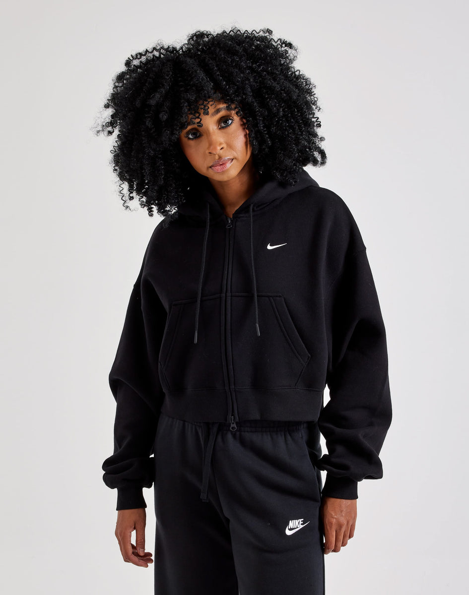 Nike Studio Fleece Medium-Weight Cropped Full-Zip Hoodie – DTLR