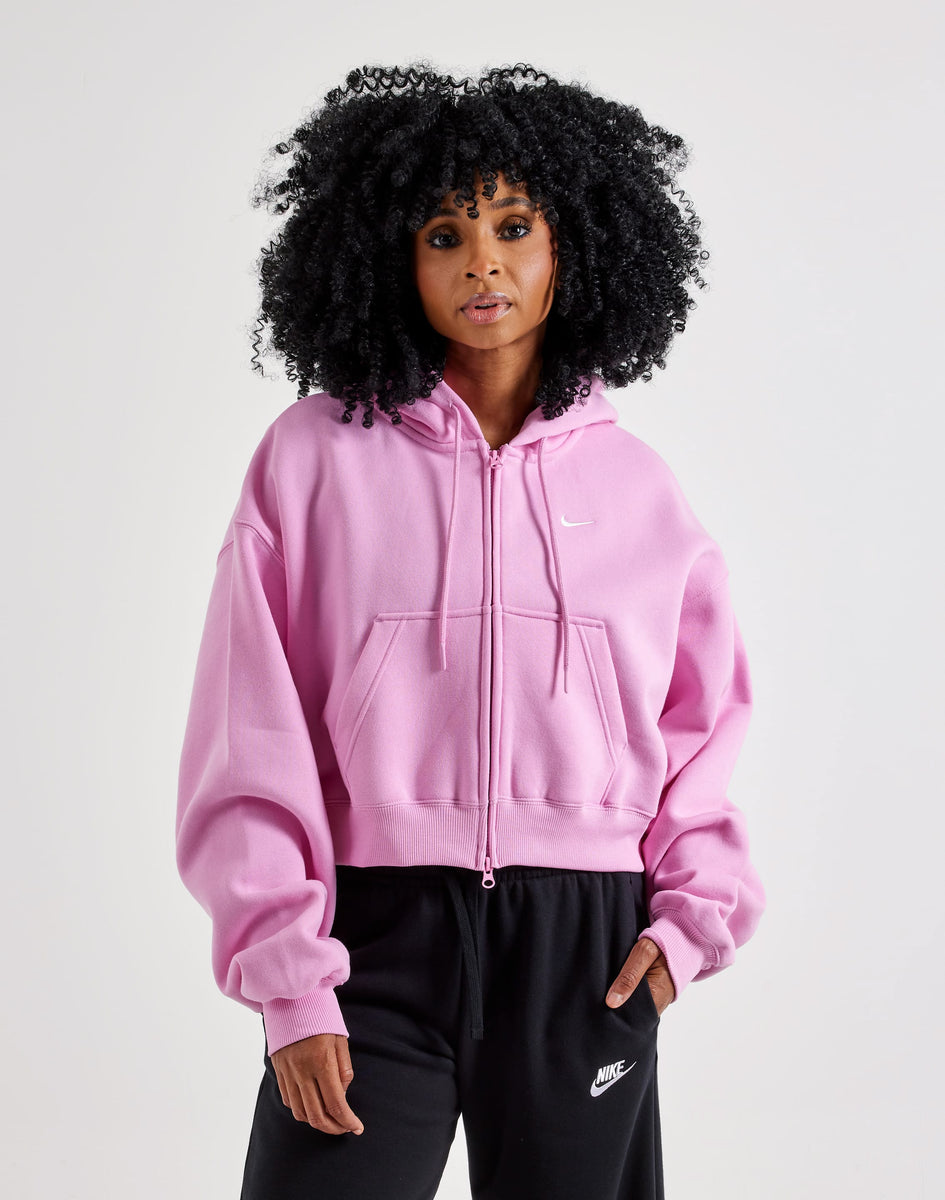 Nike Studio Fleece Medium-Weight Cropped Full-Zip Hoodie – DTLR