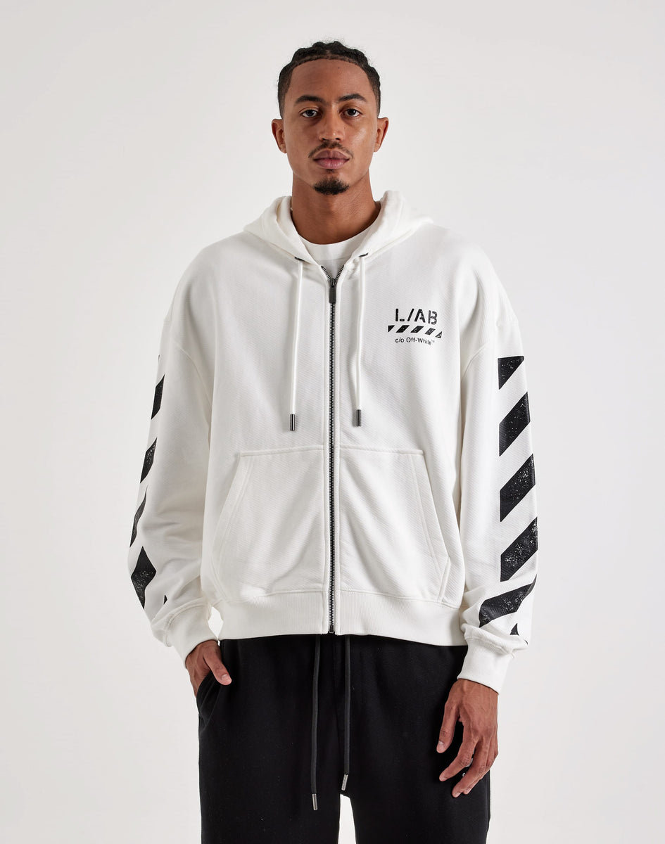 Off-White L/AB Diagonal Full-Zip Fleece Hoodie – DTLR