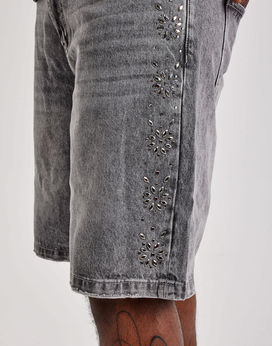 Paradise Lost Rhinestone Denim Shorts – DTLR