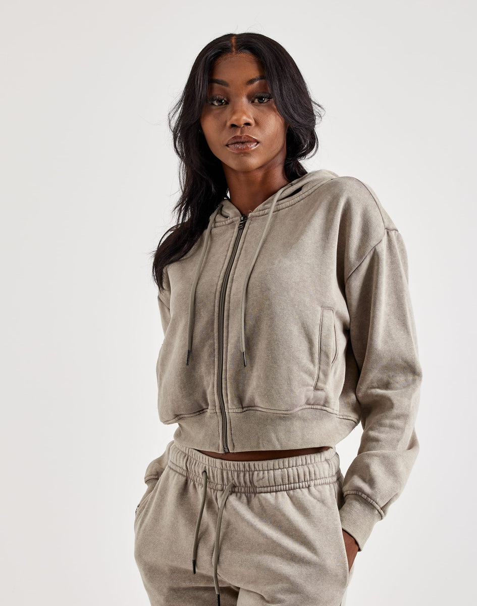 Red Fox Fleece Full-Zip Cropped Hoodie – DTLR