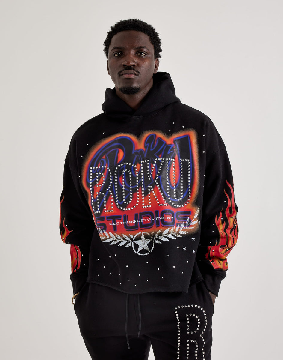 ROKU ロク 【COLOR SWEAT HOODIE】 パーカー スウェット roku_RK5481924_20-BLK_M-