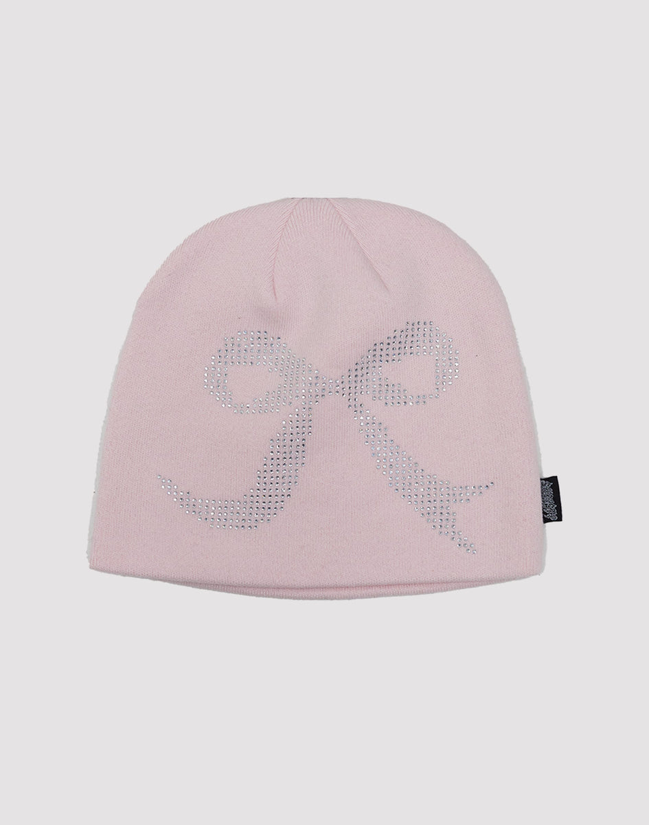 Sheisty Rhinestone Bow Logo Beanie – DTLR display picture 1