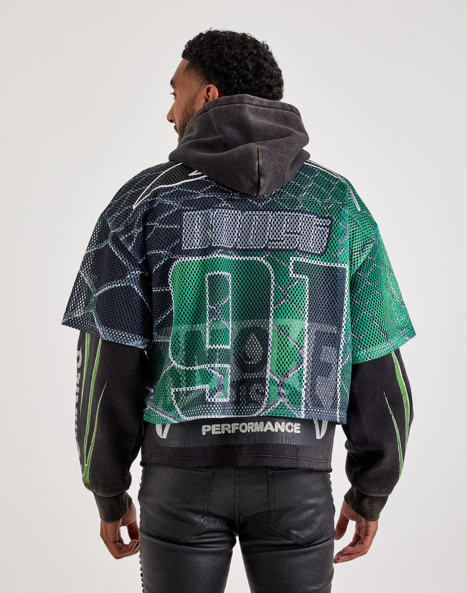 Smoke Rise Layered Fleece Sporty Jersey Hoodie – DTLR