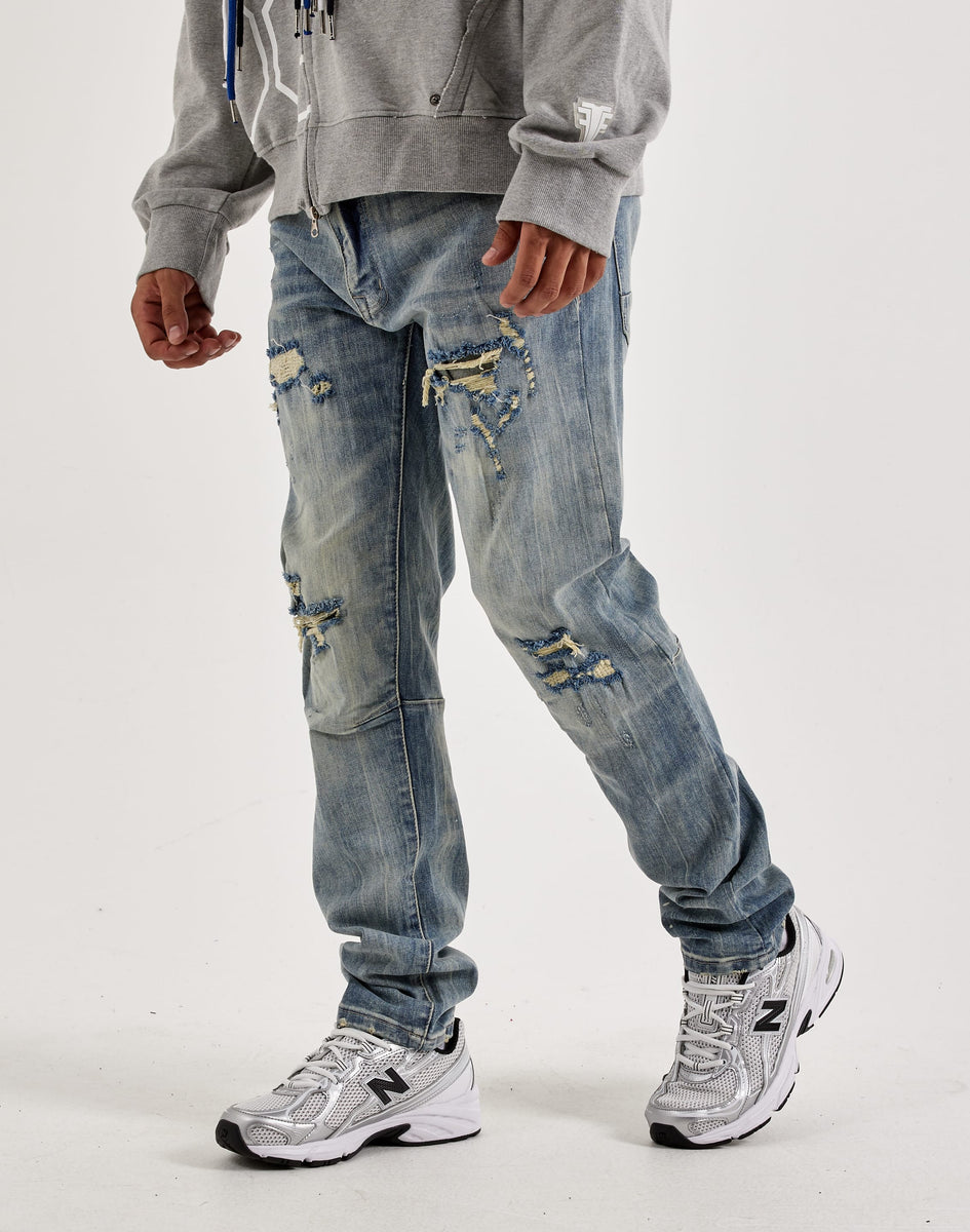 Smoke Rise Vintage Bleach Effect Distressed Slim Denim Jeans – DTLR
