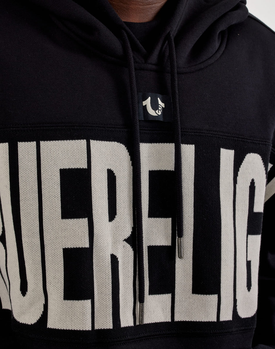 True Religion Knit Panel Cinched Fleece Hoodie – DTLR