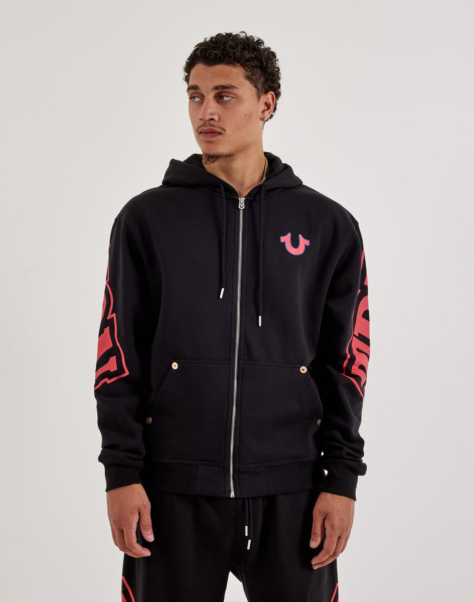 True Religion Arch Logo Full-Zip Fleece Hoodie – DTLR
