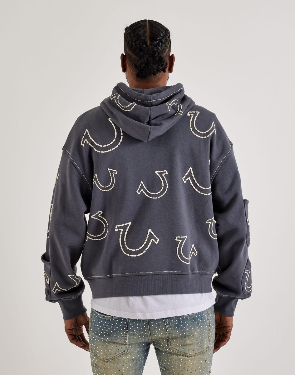 True Religion Big T Cinched Full-Zip Fleece Hoodie – DTLR