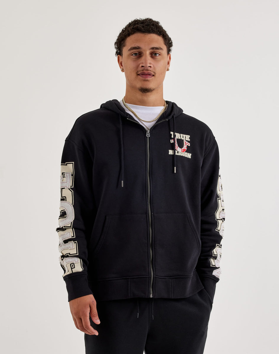 True Religion Applique Full-Zip Fleece Hoodie – DTLR