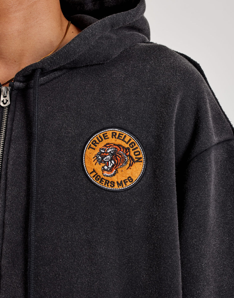 True Religion Crystal Tiger Vintage Zip Fleece Hoodie – DTLR