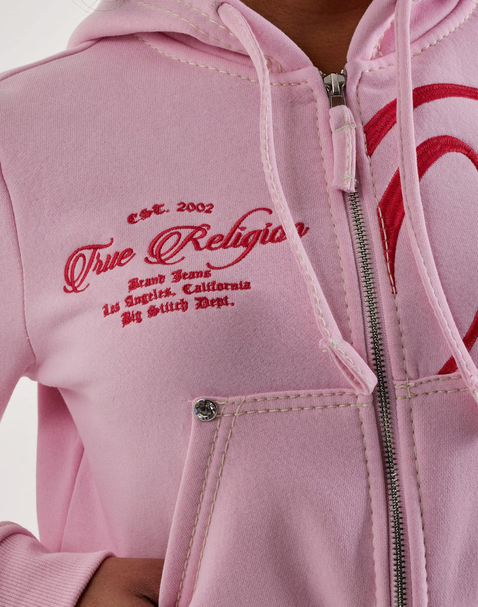 True Religion Embroidered Big T Full-Zip Fleece Hoodie – DTLR
