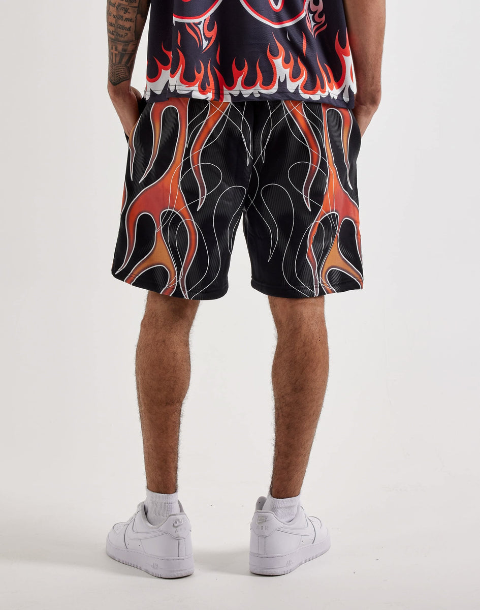 Von Dutch Allover Flame Fleece Sweat Shorts – DTLR