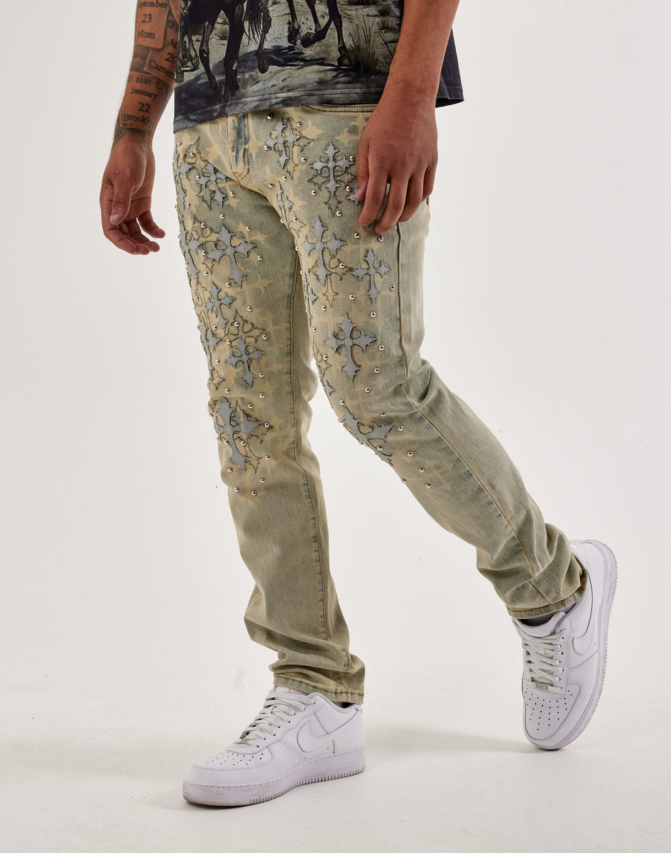WAIMEA Slim Cross Overlay Denim Jeans – DTLR