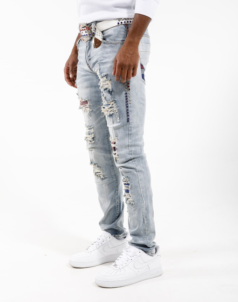 Dekryptic Industrial Indigo Stone Belt Jeans DTLR