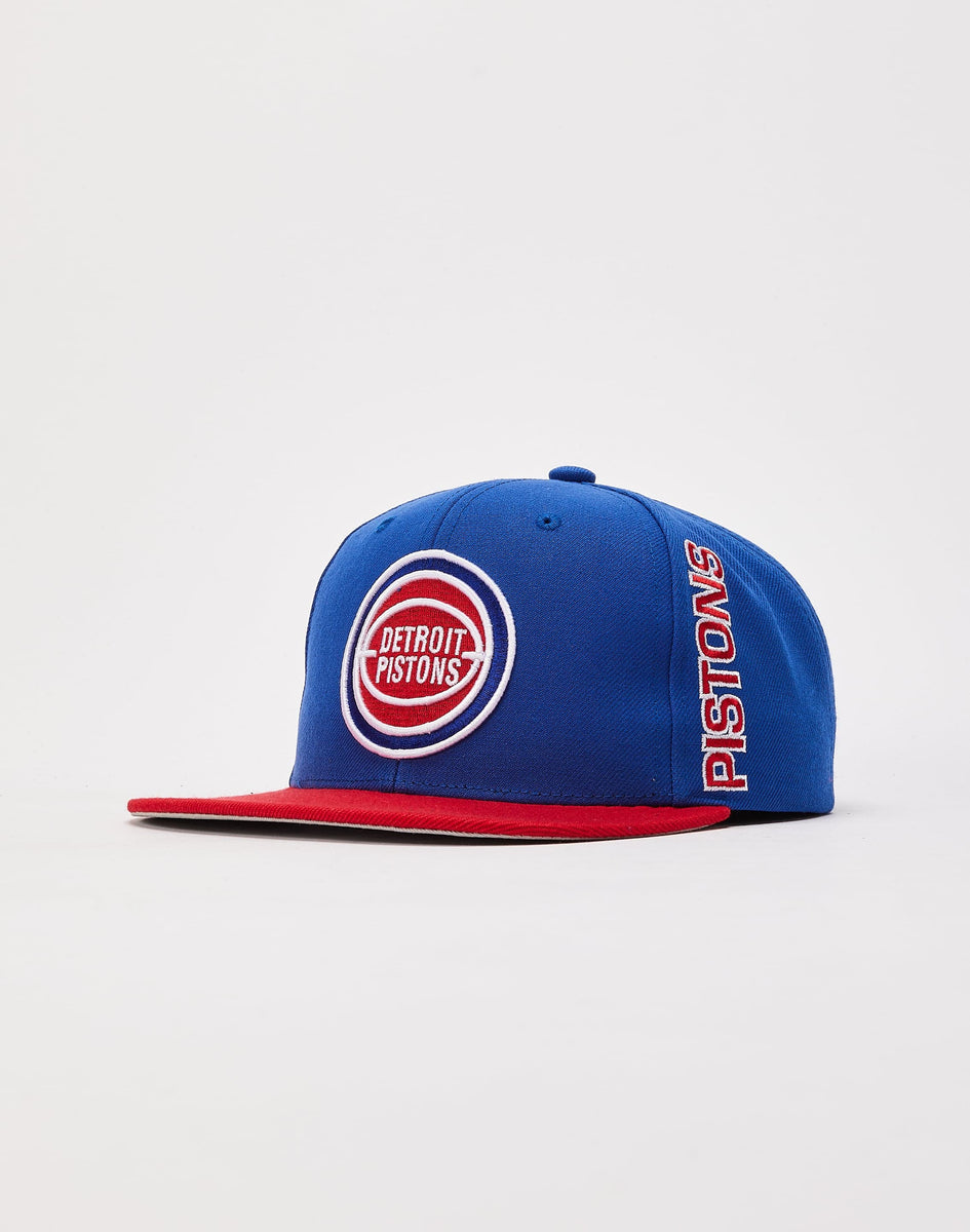 Mitchell & Ness Detroit Pistons Short Hook Snapback Hat DTLR